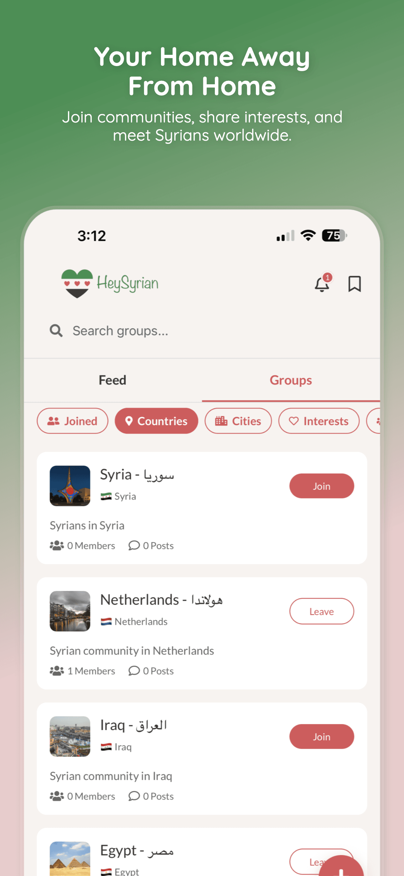 HeySyrian App - Groups